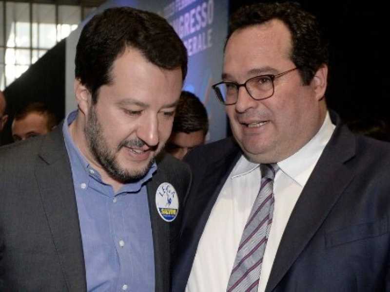Matteo Salvini con Claudio Durigon (foto Imagoeconomica)