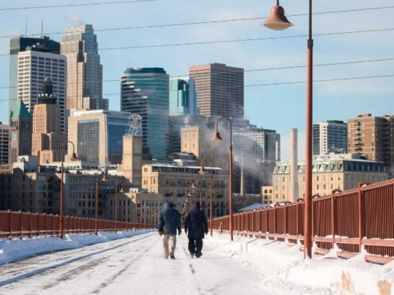 Anche a Minneapolis &egrave; arrivata l'ondata di freddo polare del Midwest (foto LaPresse)