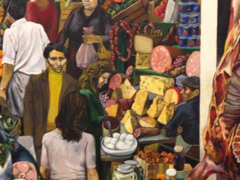 C&rsquo;&egrave; pure il deserto dei mercati popolari che un tempo ispirarono quadri voluttuosi: qui sopra, un particolare della &ldquo;Vucciria&rdquo; di Renato Guttuso (1974)