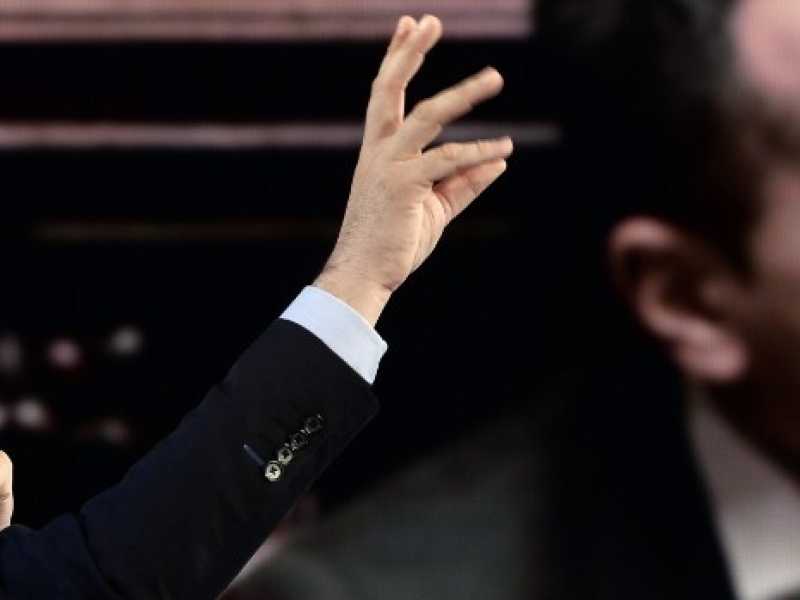 Matteo Salvini ospite a Porta a Porta (foto LaPresse)