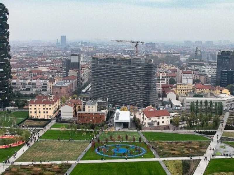 L'inaugurazione del parco biblioteca degli alberi a Milano. Foto LaPresse
