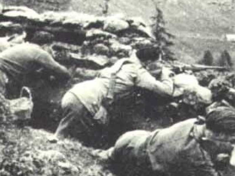 Partigiani impegnati sul passo del Mortirolo