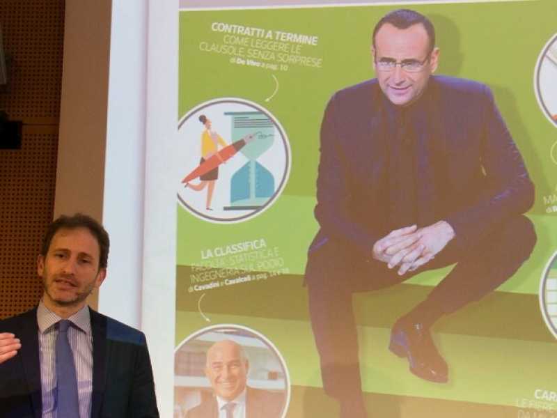 Davide Casaleggio alla presentazione del nuovo supplemento del Corriere della Sera, "Trovo Lavoro" (Foto LaPresse)