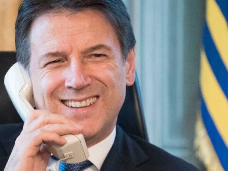 Il premier Giuseppe Conte a Palazzo Chigi (Foto LaPresse)
