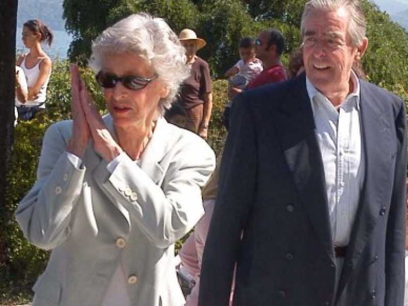 Donna Marella Agnelli con Mario D'Urso in una foto del 2004 (Foto Imagoeconomica)
