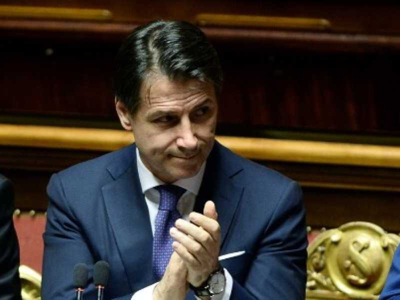 Luigi Di Maio, Giuseppe Conte e Matteo Salvini (foto LaPresse) 