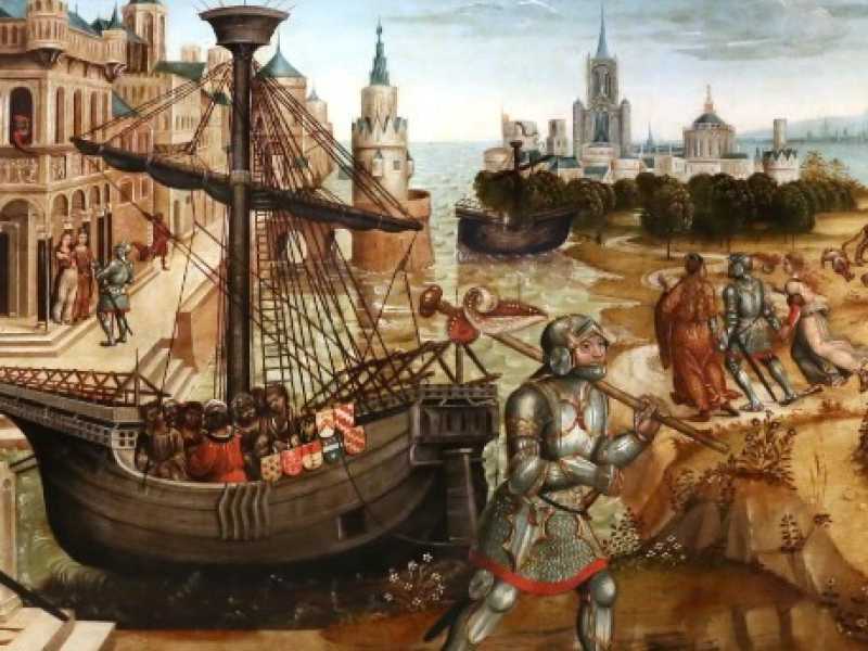 Maestro dei Cassoni Campana, “Teseo e il Minotauro”, inizio del XVI secolo. Già appartenuto alla collezione Campana, il dipinto fa parte della mostra “Un rêve d’Italie” in corso al Louvre
