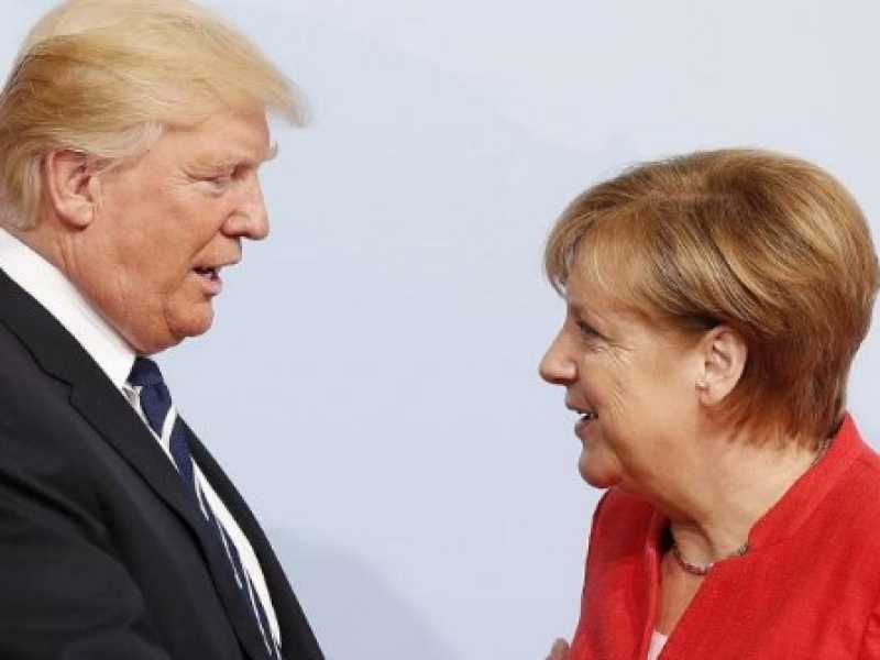 Donald Trump e Angela Merkel (foto LaPresse)