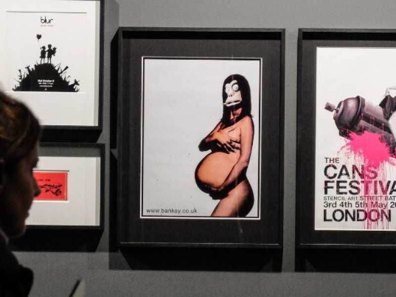 Al Mudec di Milano le opere di Banksy (foto LaPresse)