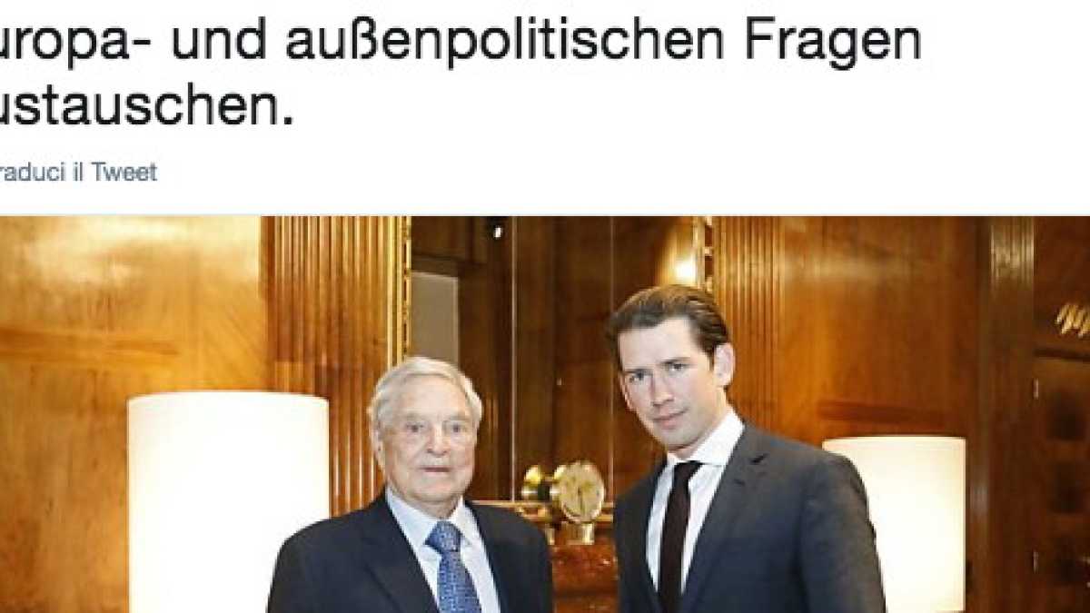 Immagine di Kurz e Soros in un turbine di bufale e politica. La fine di un amore sovranista