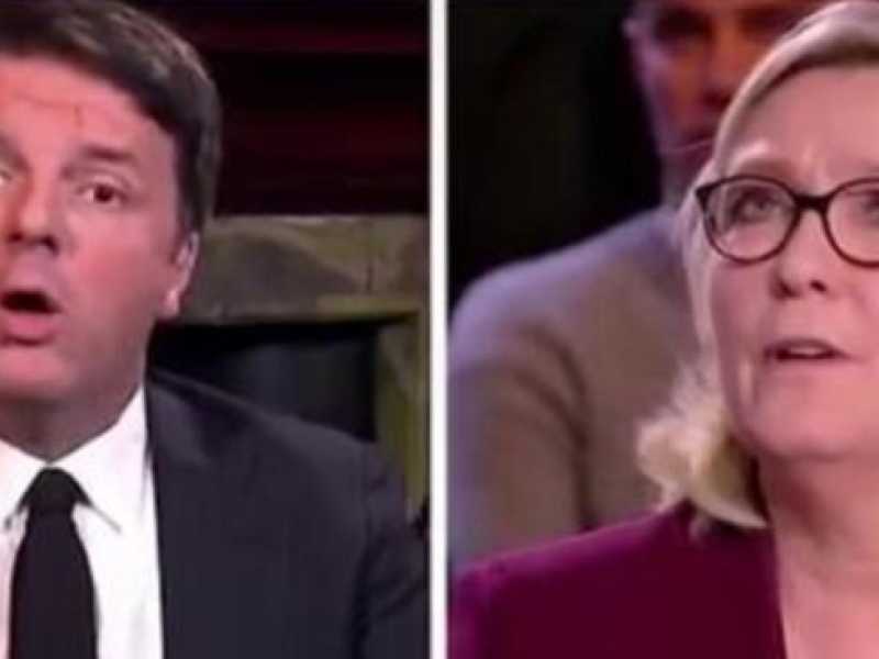 Matteo Renzi con Marine Le Pen a "L'emission Politique"