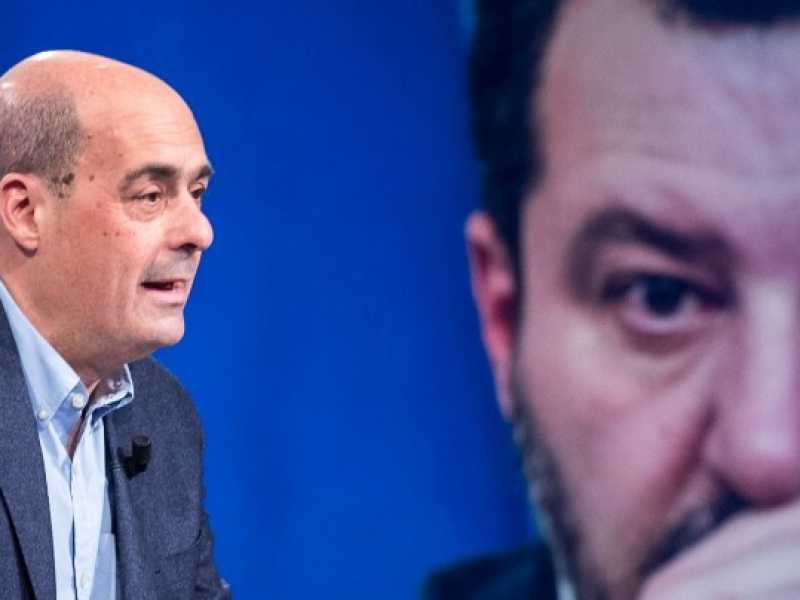 Nicola Zingaretti e Matteo Salvini (foto LaPresse)