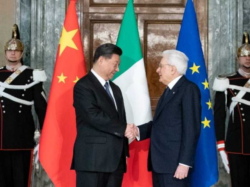 Xi Jinping incontra Sergio Mattarella al Quirinale (foto LaPresse)