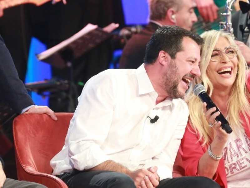Matteo Salvini al Maurizio Costanzo Show (foto LaPresse)
