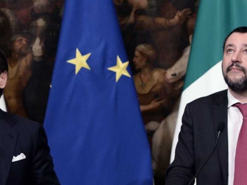 Giuseppe Conte e Matteo Salvini (foto LaPresse)