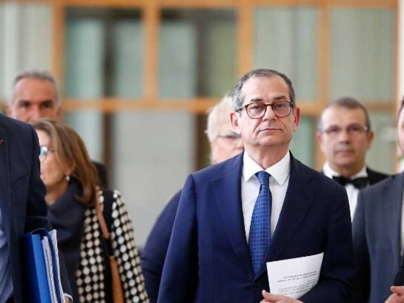 Giovanni Tria alla presentazione del Rapporto Ocse &ldquo;Economic Survey of Italy 2019&rdquo; (foto LaPresse)