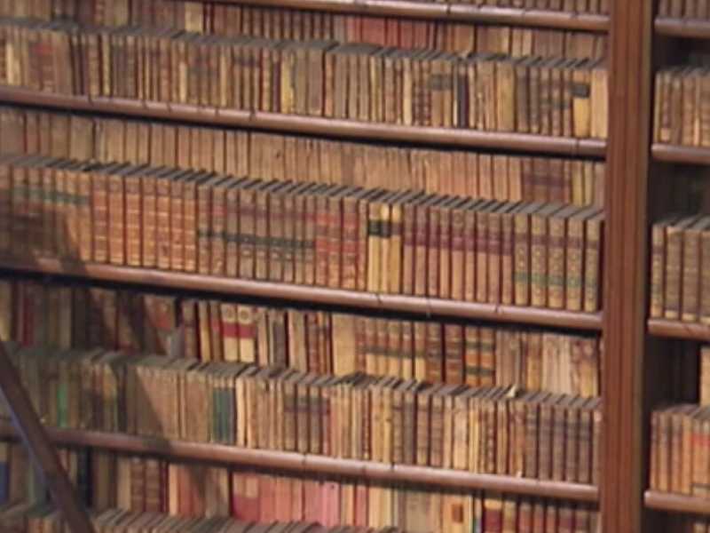 Un'immagine dei volumi custoditi nell'archivio storico dell'Accademia delle Scienze di Torino