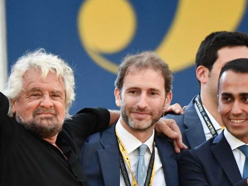 Da sinistra Beppe Grillo, Davide Casaleggio e Luigi Di Maio (foto LaPresse)