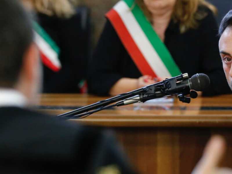 Francesco Tedesco all'udienza del processo Cucchi Bis (Foto LaPresse)