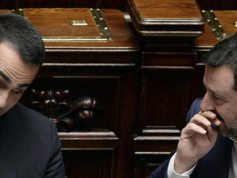 I due vicepremier Luigi Di Maio e Matteo Salvini, leader della coalizione gialloverde (foto Imagoeconomica)