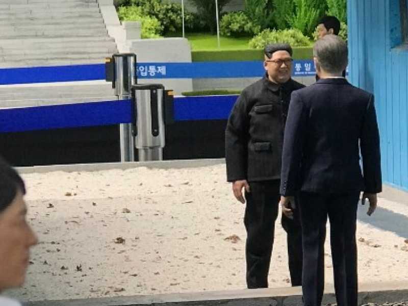 Il modellino del summit intercoreano in scala alla stazione di Dorasan, nella parte sudcoreana del confine sul Trentottesimo parallelo (foto di Giulia Pompili)