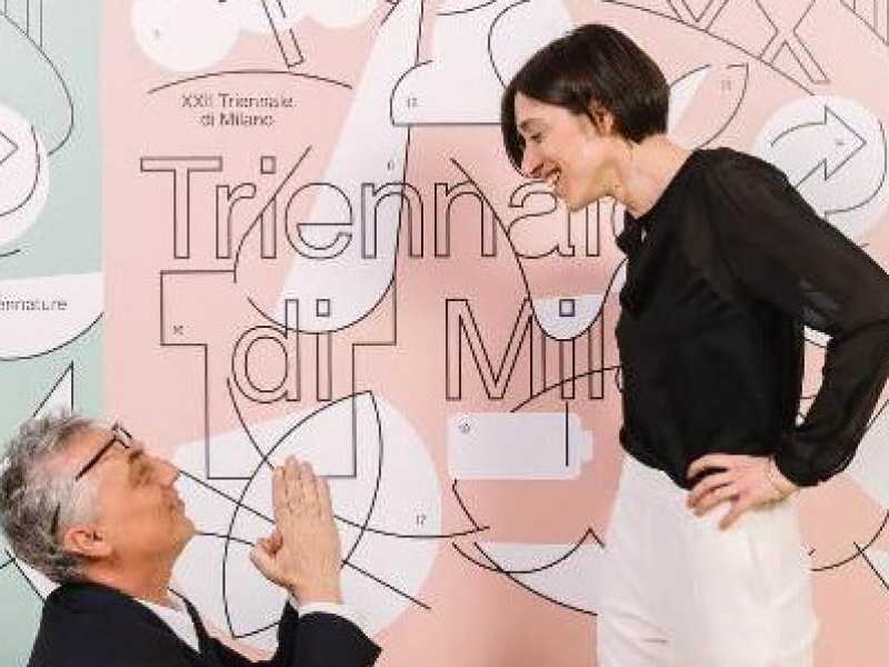 Stefano Boeri, presidente della Triennale, con Lorenza Baroncelli, direttrice artistica dell'ente 