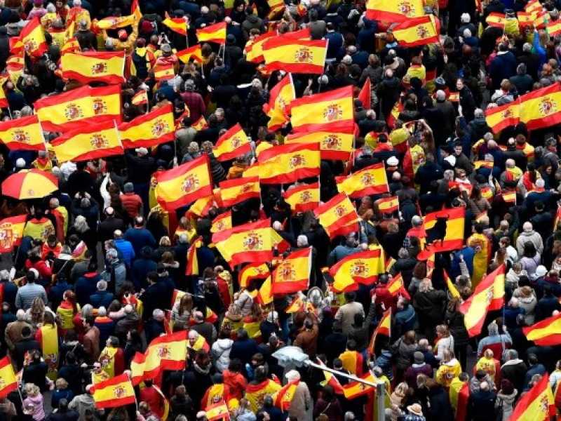 Una manifestazione di Vox a Madrid (foto LaPresse)