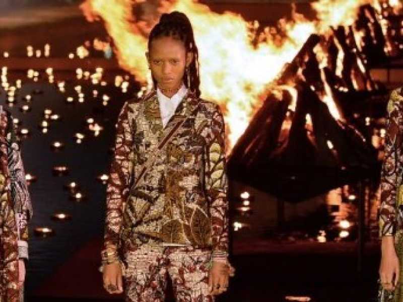 Un'immagine della sfilata di presentazione della collezione Dior Cruise 2020 al Palais El Badi di Marrakech (foto LaPresse) 