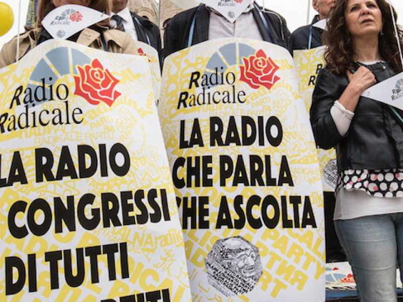 Le manifestazione a difesa di Radio Radicale (Foto LaPresse)
