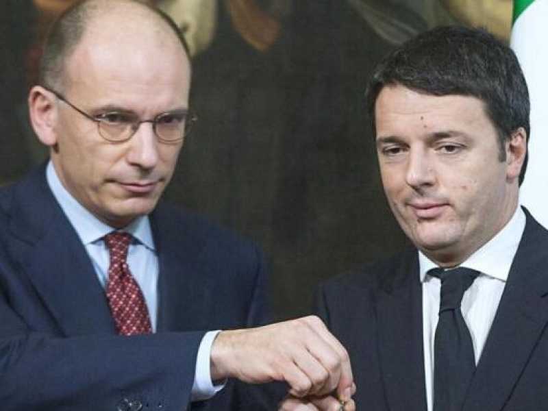 Enrico Letta e Matteo Renzi (foto LaPresse)