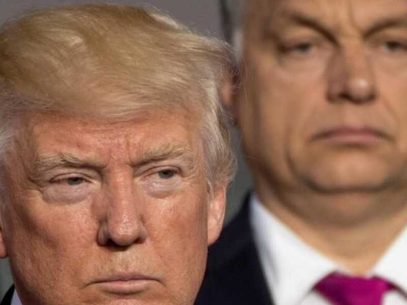 Viktor Orb&aacute;n e Donald Trump (foto LaPresse)