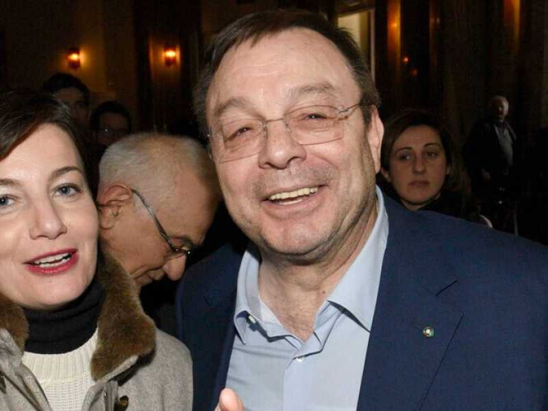 Lara Comi con Marco Bonometti (foto LaPresse)