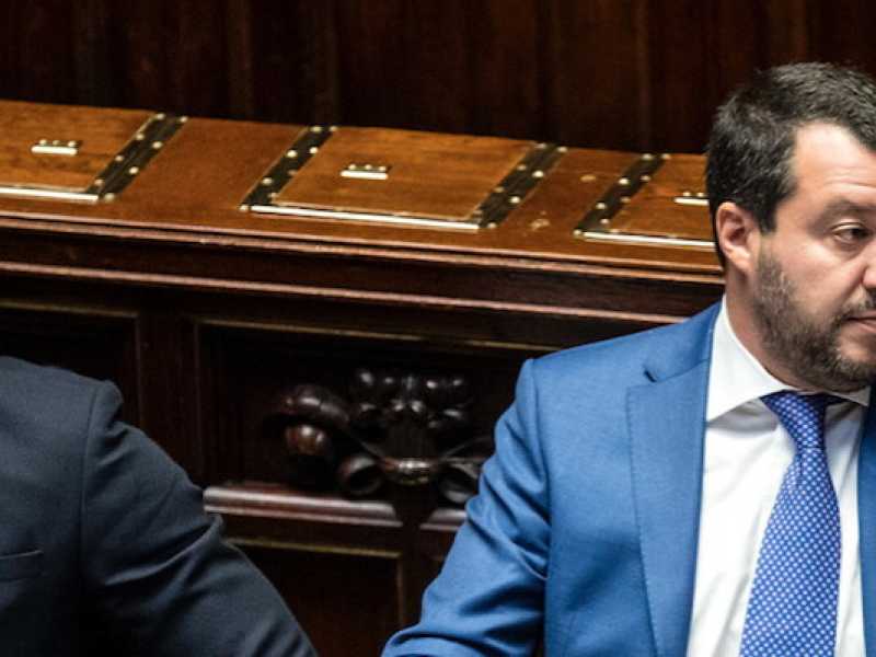 Matteo Salvini e Danilo Toninelli (foto LaPresse) 