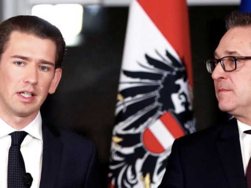 Sebastian Kurz con Heinz-Christian Strache (foto LaPresse)