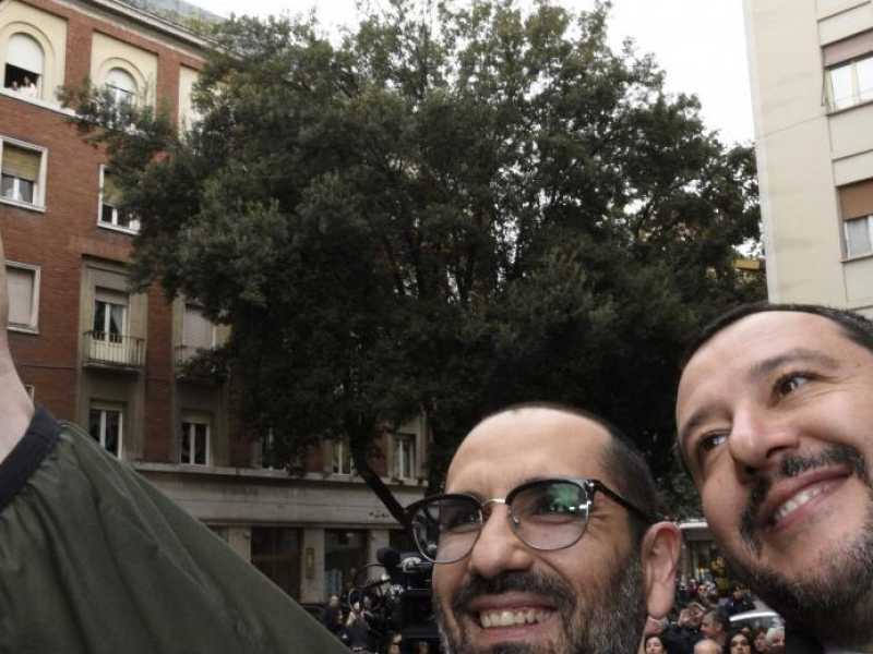 Matteo Salvini a Terni (foto LaPresse)