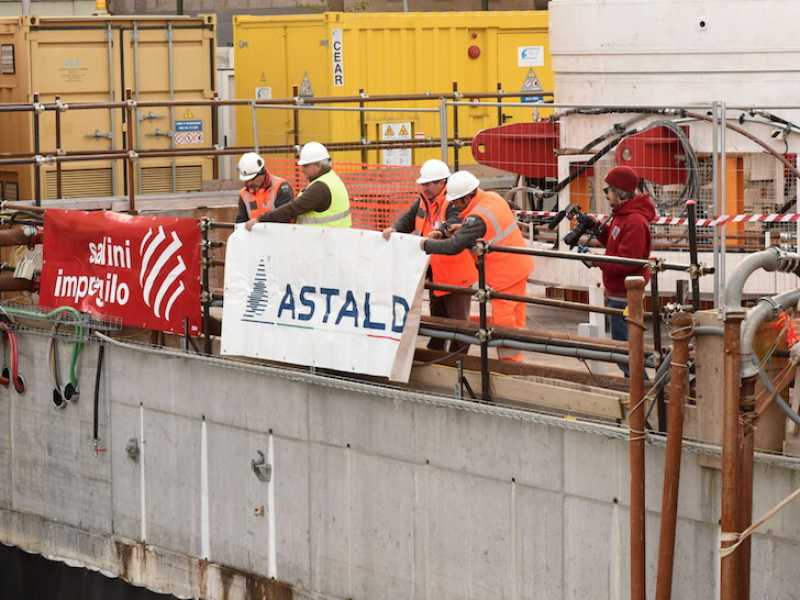 Un cantiere della linea M4 della metropolitana milanese (Imagoeconomica)