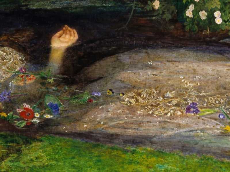 John Everett Millais, particolare di Ophelia