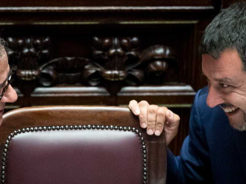 Giovanni Tria e Matteo Salvini (foto LaPresse)