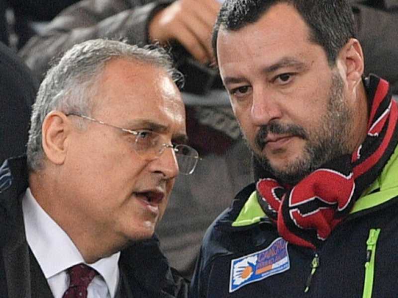 Claudio Lotito e Matteo Salvini (foto LaPresse)