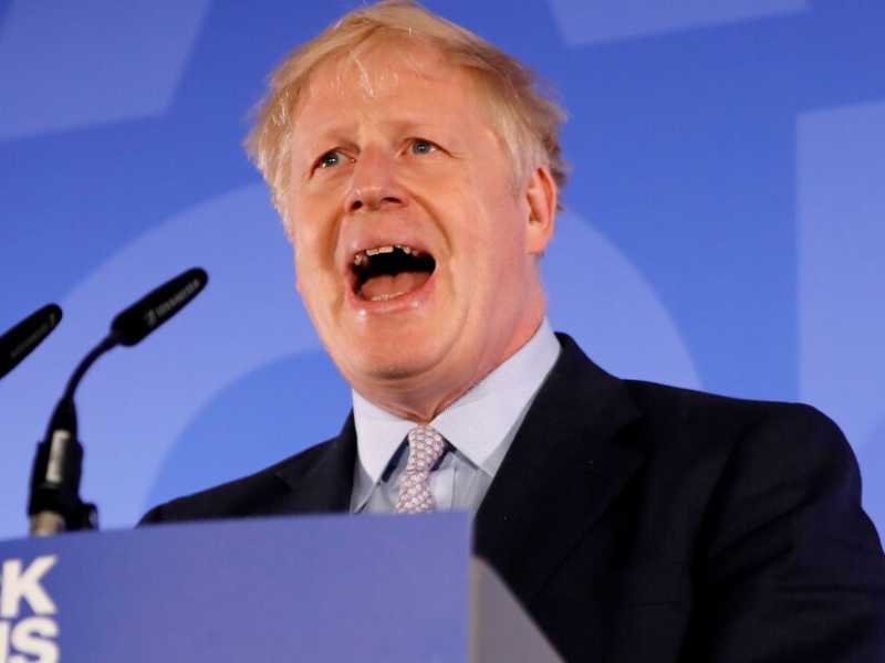 Boris Johnson alla presentazione della sua candidatura (Foto LaPresse)