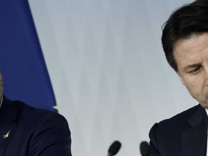 Matteo Salvini e Giuseppe Conte (foto LaPresse)