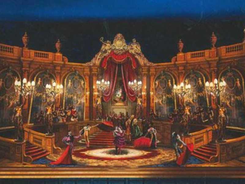 Uno dei bozzetti di Zeffirelli per l'allestimento della Traviata