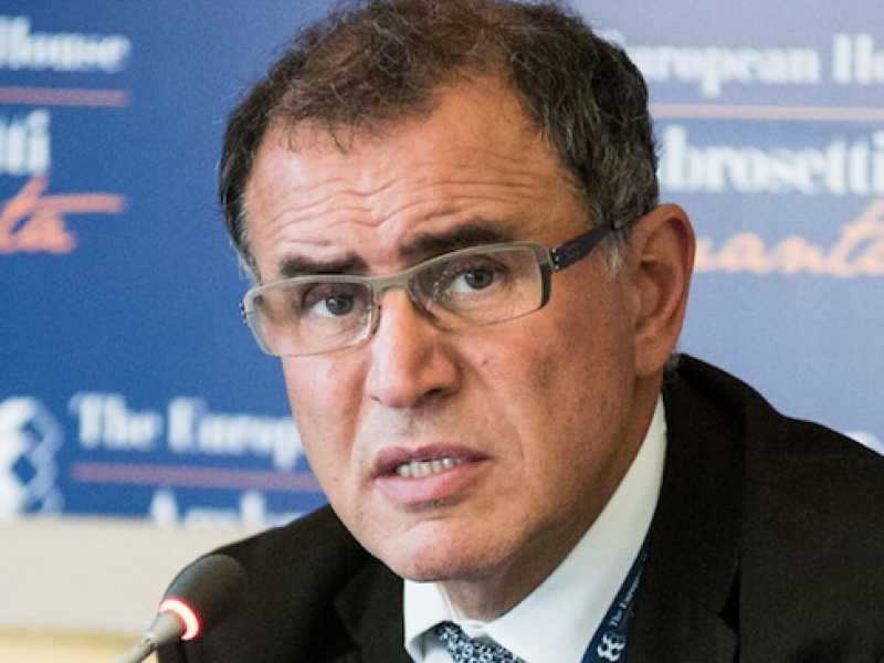 Nouriel Roubini, docente alla New York University ed economista molto influente, prevede per il prossimo anno ancora crisi e recessione (Foto LaPresse)