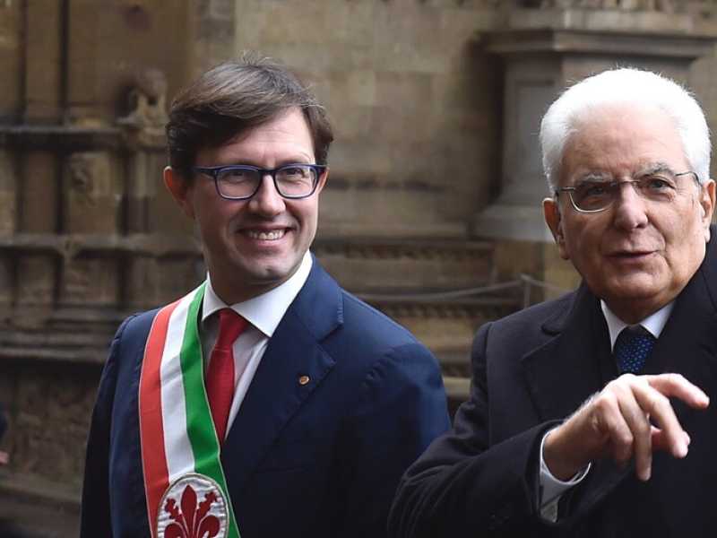 Dario Nardella con Sergio Mattarella (foto LaPresse)