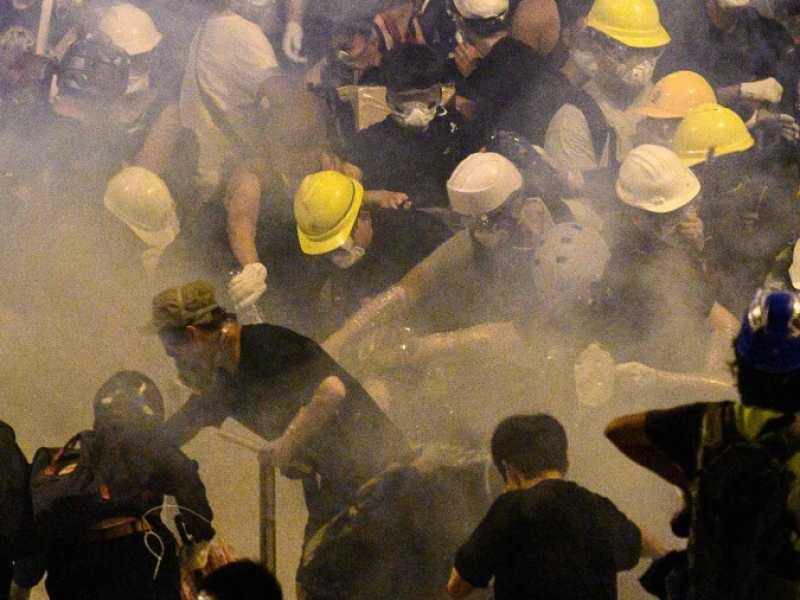 I manifestanti di Hong Kong (Foto LaPresse)