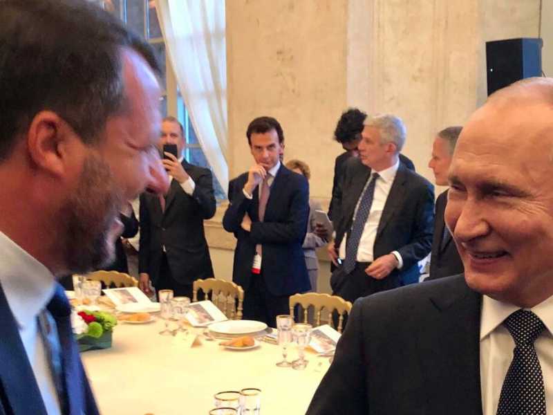 Matteo salvini e Vladimir Putin (LaPresse)