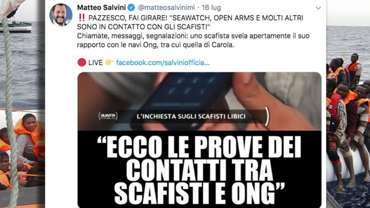 Immagine di Pazzesco! Così Salvini rilancia le fake news su ong e scafisti