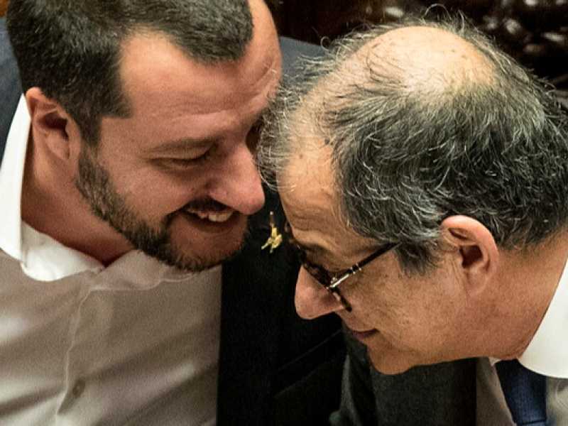 Matteo Salvini e Giovanni Tria (foto LaPresse)
