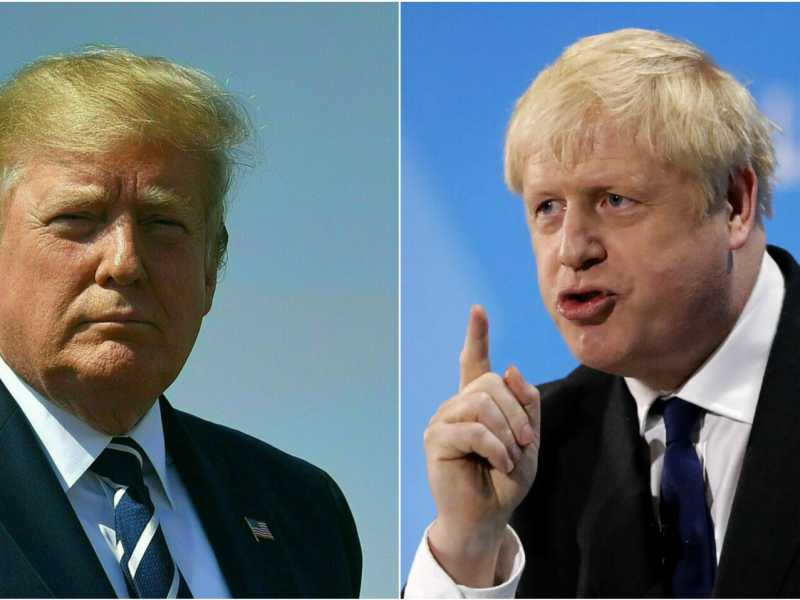 Il presidente degli Stati Uniti Donald Trump e il probabile premier del Regno Unito Boris Johnson (foto LaPresse)