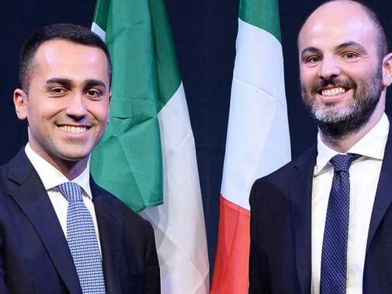 Luigi Di Maio e Andrea Roventini (foto LaPresse)